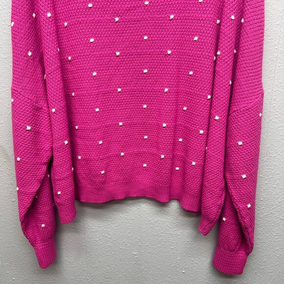 LTS Barbiecore Party Event Casual Womens Pullover Knit Sweater Size 22-24 Tall - Picture 5 of 14